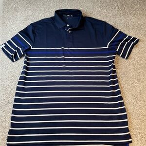 Ralph Lauren Men's Polo in Navy and White Stripes